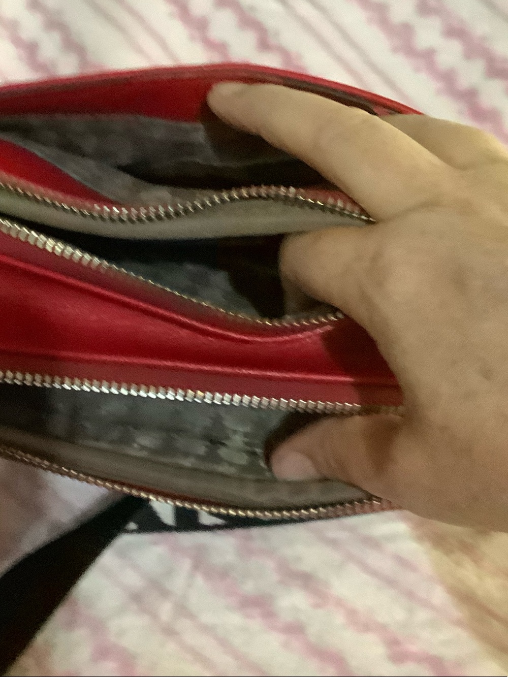 Karl Lagerfeld Red Crossbody Bag with Silver Hardware